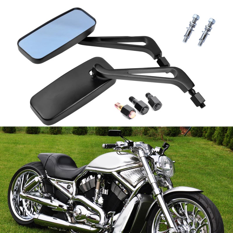 MISS MOLY Black Motorcycle Side View Mirrors for Harley Davidson Sportster 883 1200 Street Glide - Image 2